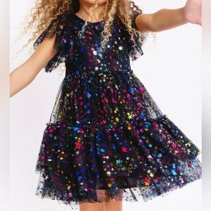 Lola + the Boys Shining Rainbow Star Tulle dress - Black formal dress